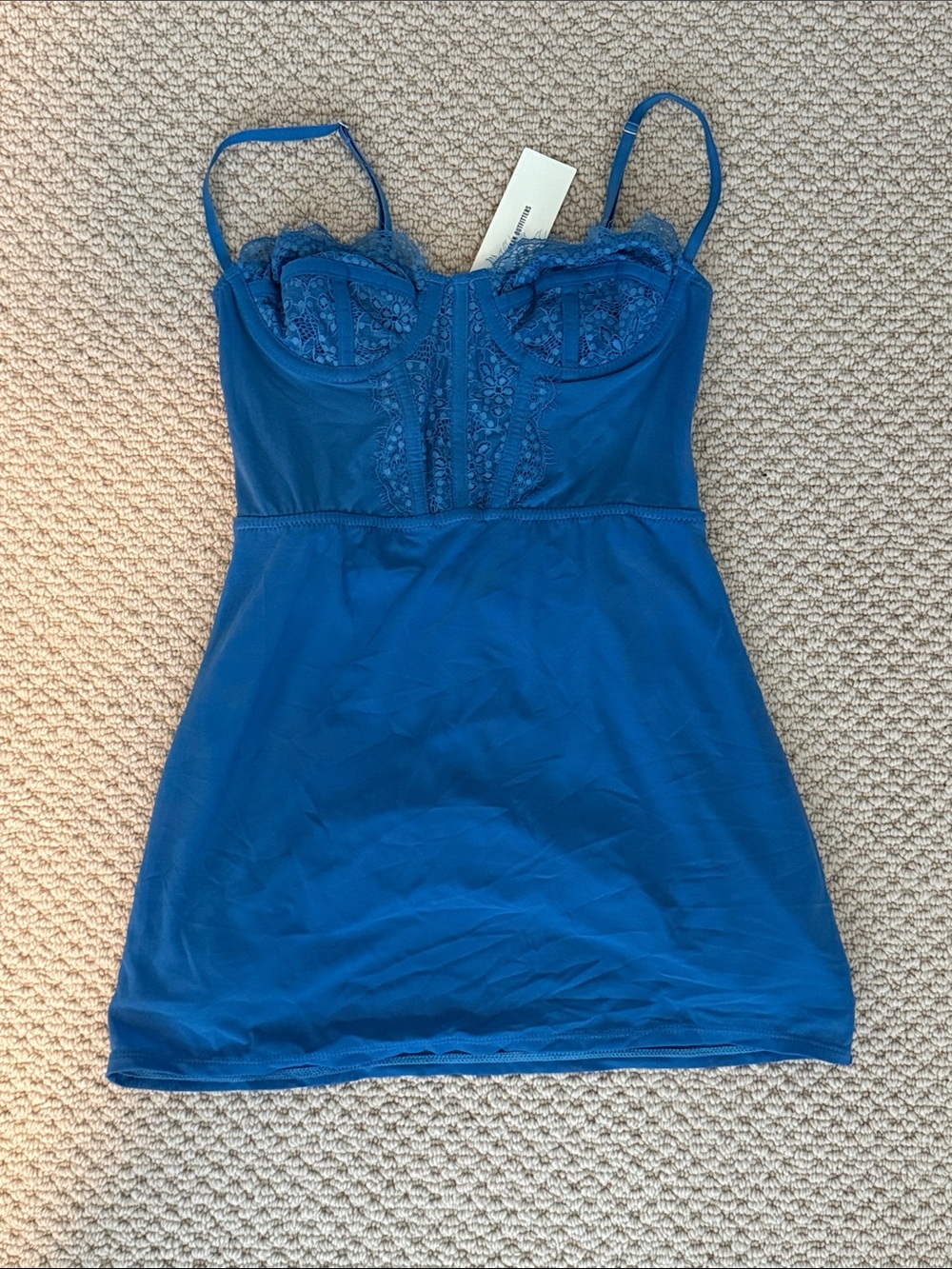 Urban Outfitters Size Extra Small XS Women's Blue Lace-Trim Slip Dress NWT NEW